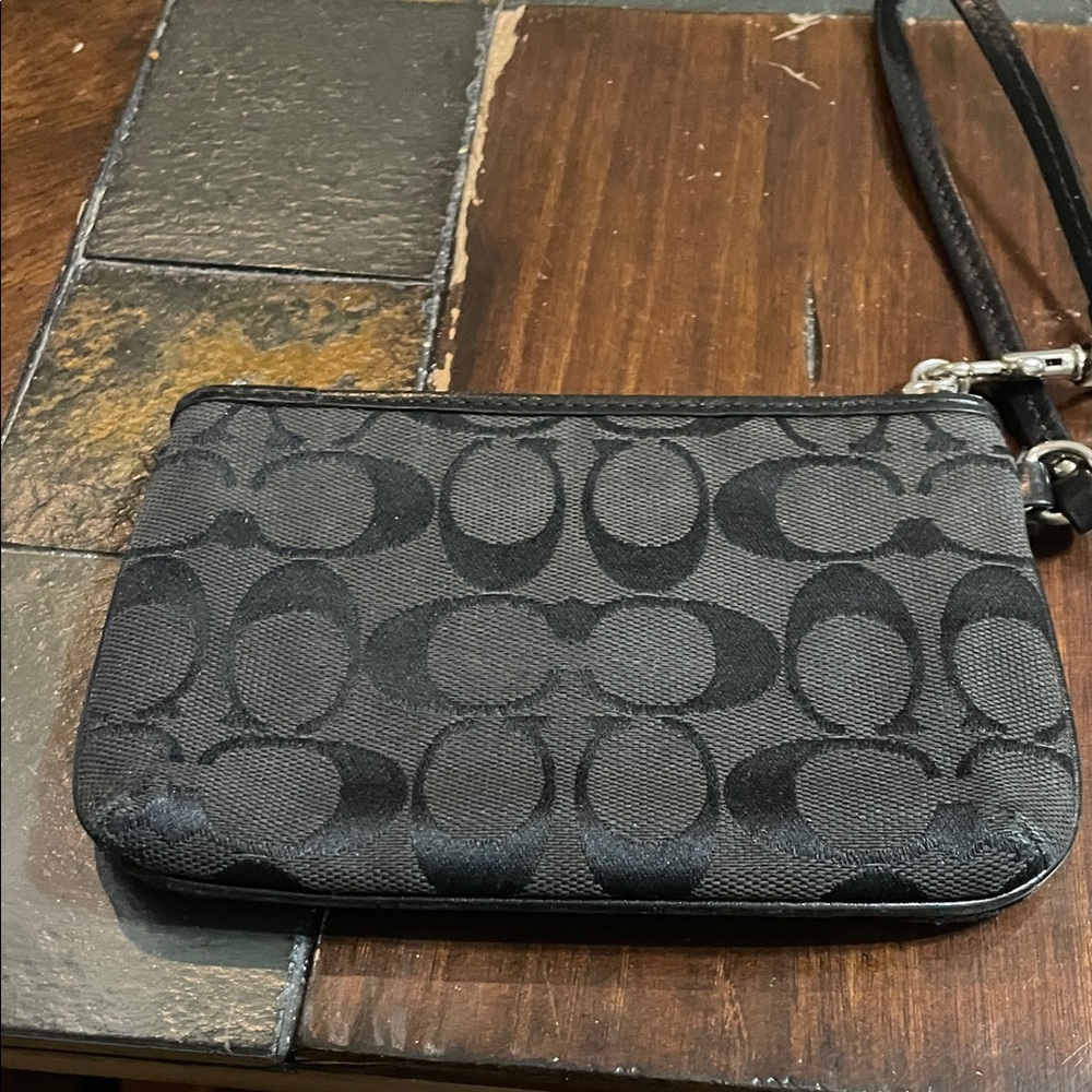 Coach Black Signature Wristlet - Picture 2 of 10
